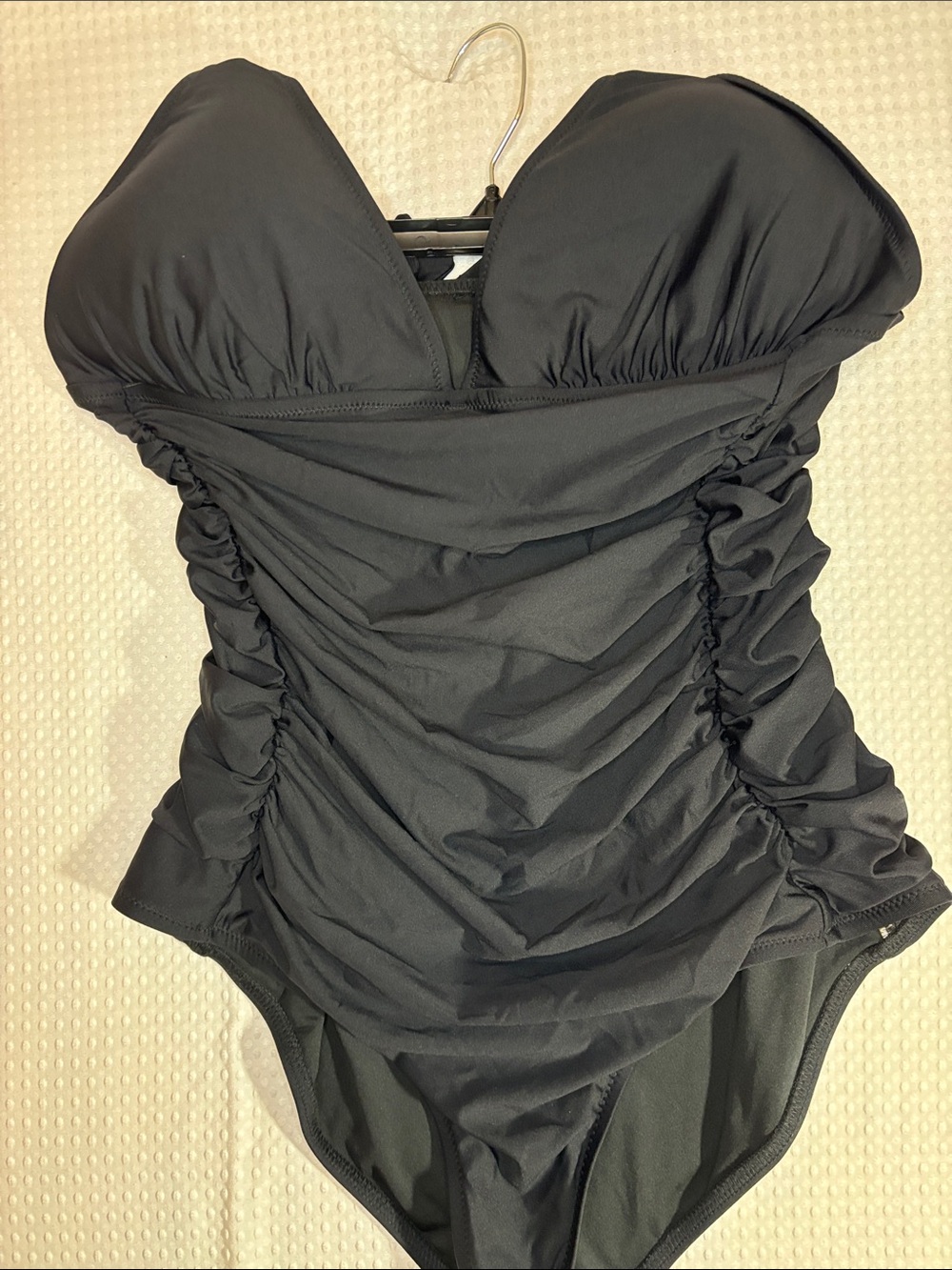 J. Crew Black Ruched One-Piece Swimsuit, size 14